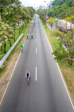 Cycleway veya açık sokaklar şehirde Medellin, Kolombiya