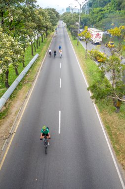 Cycleway veya açık sokaklar şehirde Medellin, Kolombiya