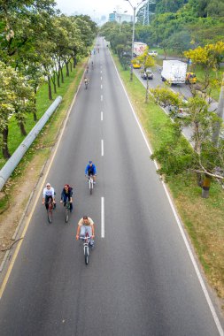 Cycleway veya açık sokaklar şehirde Medellin, Kolombiya