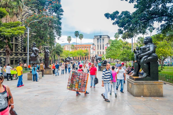 Bonito Botero Plaza em Medellín, Colômbia — Fotografia de Stock