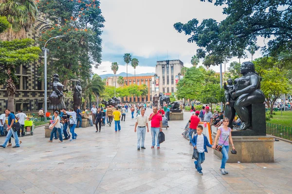 Plaza Botero piękne miasto Medellin, Kolumbia — Zdjęcie stockowe