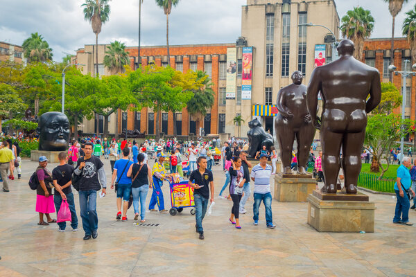 Beautiful Botero Plaza in Medellin city, Colombia