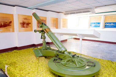 Playa Giron, Küba - 9 Eylül 2015: Müzesi meraklı hikaye Domuzlar Körfezi saldırısında gösterir.