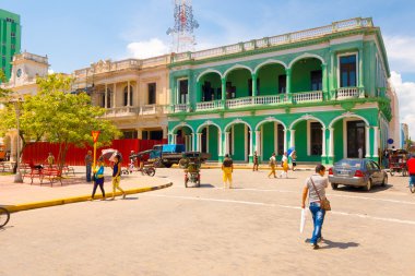 SANTA CLARA, CUBA - SEPTEMBER 08, 2015:View, downtown in the capital city of province, Villa Clara. clipart