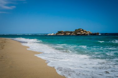 Güzel bir plaj Tayrona Milli Parkı, Kolombiya