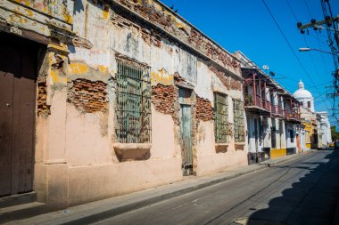 Eski evler, Santa Marta, Karayip Şehir Kuzey Kolombiya yaşlı