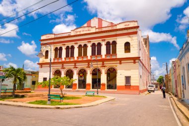 Camagüey, Cuba - 4 Eylül 2015: Sokak görünümü Unesco miras şehir merkezinin
