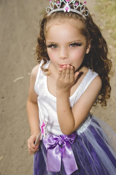 Beautiful little girl wearing a fairy costume — Stock Photo, Image