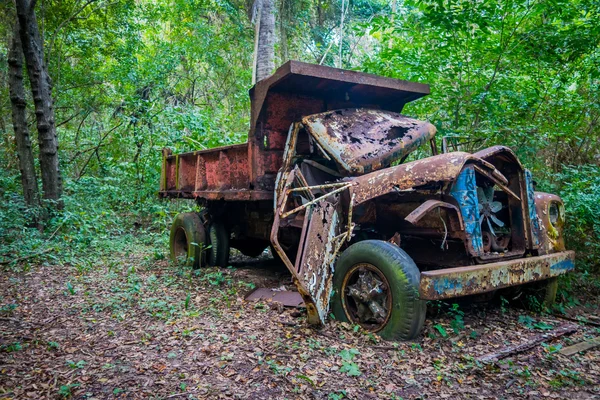 Camião abandonado na selva — Fotografia de Stock