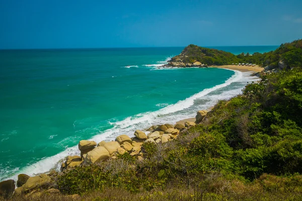 Increíble paisaje marino en el Parque Nacional Tayrona, Colombia — Foto de Stock