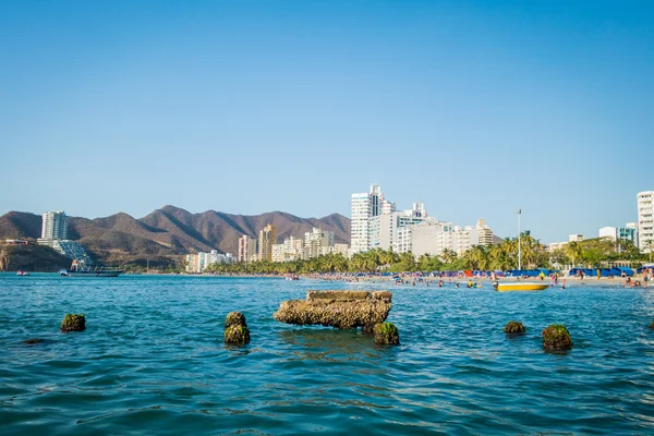 Rodadero 해변 산타 마르타, 콜롬비아의 아름 다운 보기 — 스톡 사진