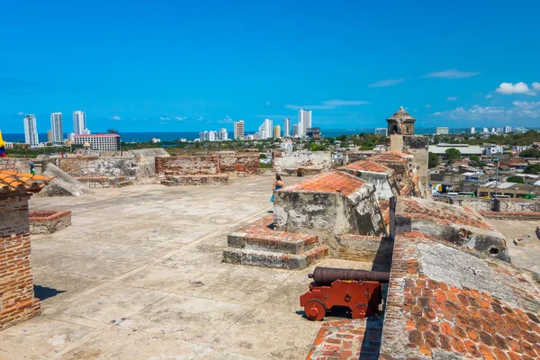 Castillo San Felipe Barajas, εντυπωσιακό φρούριο βρίσκεται σε λόφο Λάζαρο, Cartagena de Indias, Κολομβία — Φωτογραφία Αρχείου