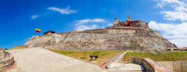 Castillo San Felipe Barajas, etkileyici kale Lazaro Hill'de, Cartagena de Indias, Kolombiya yer alan
