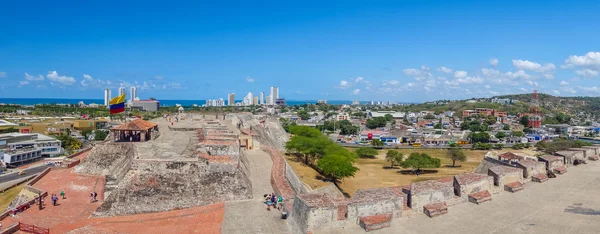 Castillo San Felipe Barajas, impressive fortress located in Lazaro hill, Cartagena de Indias, Colombia — Stock Photo, Image