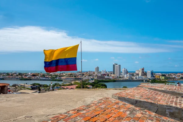 Schöne hochaufragende Ansicht von Cartagena, Kolumbien — Stockfoto