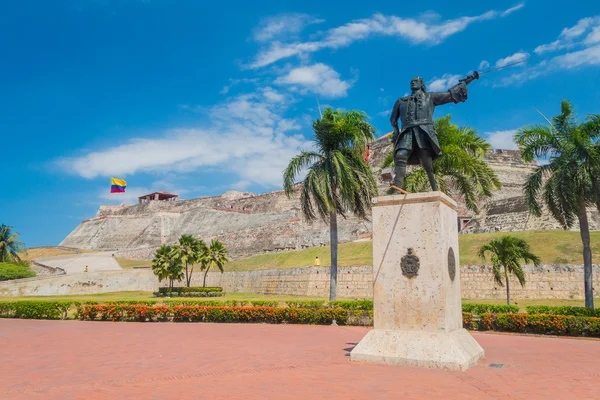 Castillo San Felipe Barajas, lenyűgöző erőd található Lazaro hill, Cartagena de Indias, Kolumbia — Stock Fotó