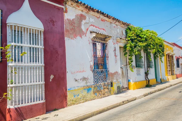 Kleurrijke straten in Cartagena, Colombia — Stockfoto