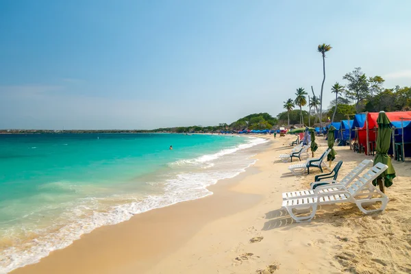 Piękna plaża Playa Blanca lub biały blisko Cartagena, Kolumbia — Zdjęcie stockowe