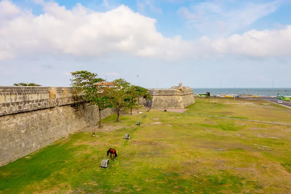 Кріпосні стіни, що оточують центру, Картахена, Колумбія — стокове фото