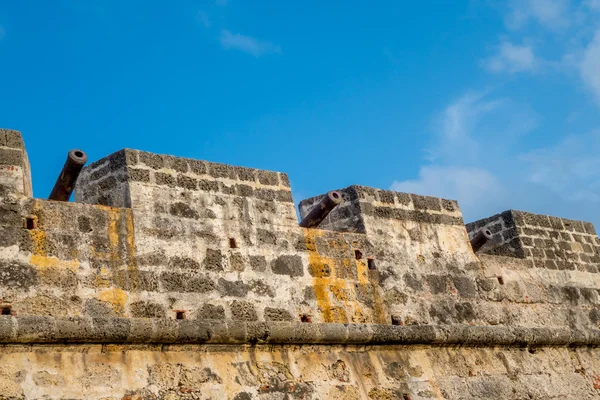 Muro fortificato che circonda il centro storico, Cartagena, Colombia — Foto Stock