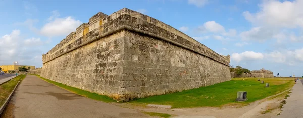 Muro fortificato che circonda il centro storico, Cartagena, Colombia — Foto Stock