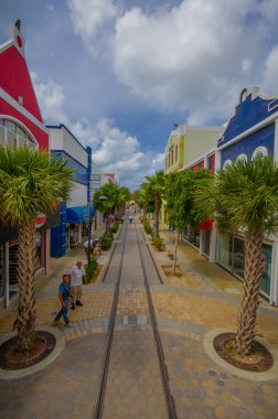 Oranjestad, Aruba - 05 Kasım 2015: Bağlantı noktası yolcu yolcu gemilerine turizm için kullanılan