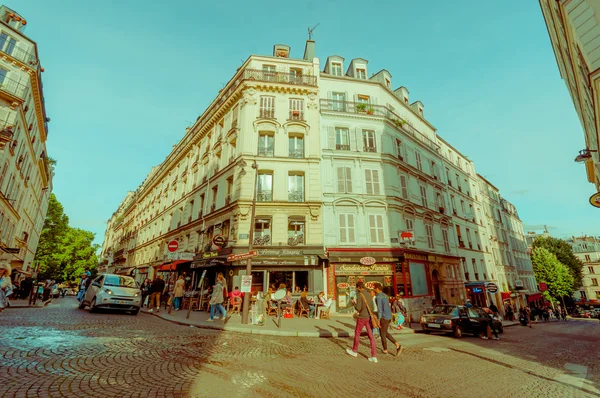 Gyönyörű városnézés az utcán, Paris, Franciaország — Stock Fotó