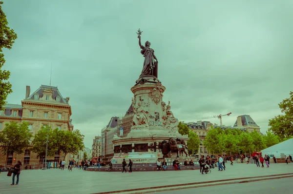 Památník Marianne, Place de la Republique, Paříž, Francie — Stock fotografie