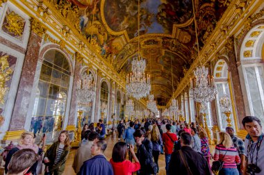 Impressive and beautiful Hall of Mirrors, Versailles Palace, France