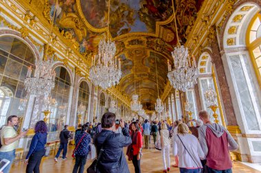 Impressive and beautiful Hall of Mirrors, Versailles Palace, France