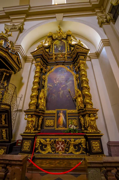 Prag, Tschechische Republik - 13. August 2015: Burgkathedrale von innen gesehen, mit erstaunlicher architektonischer Gestaltung und Details — Stockfoto