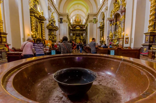 Prague, Czech Republic - 13 August, 2015: Castle Cathedral as seen from inside, revealing amazing architectural design and details — стокове фото