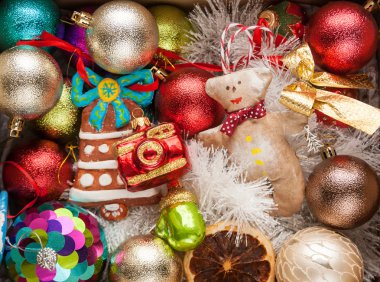 Noel ve Newyear dekorasyon kutusunda