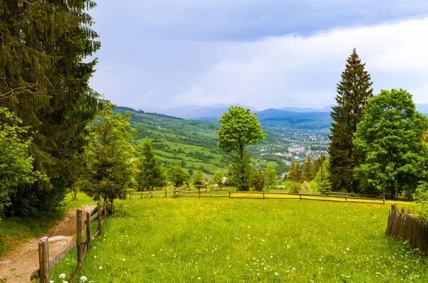 Góry krajobraz w Karpatach ukraińskich — Zdjęcie stockowe