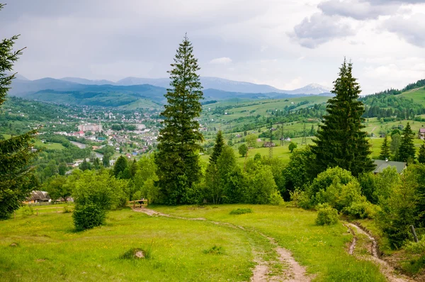 Paysage montagneux dans les Carpates ukrainiennes — Photo