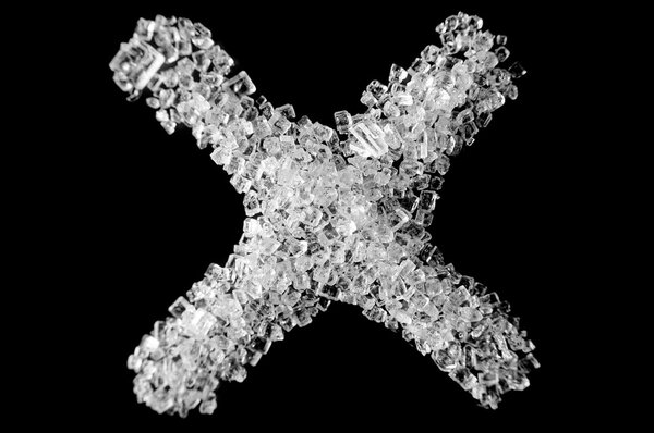 Built from sugar sign ban on black background