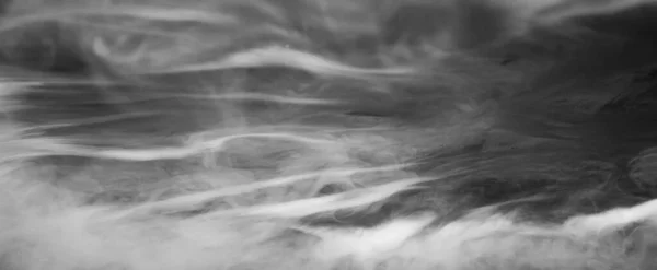 Beweging Van Rook Abstract Witte Rook Zwarte Achtergrond — Stockfoto