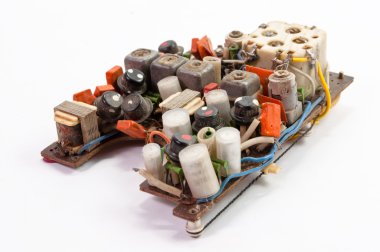 Eski retro elektronik yönetim kurulu