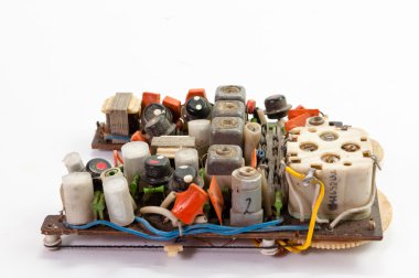 Eski retro elektronik yönetim kurulu