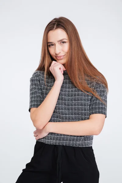 Happy woman looking at camera — Stock Photo, Image