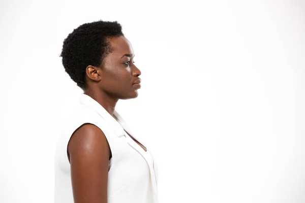 Profile of beautiful serious african american woman with short haircut — Stock Fotó