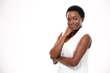 Portrait of happy beautiful african american young woman 