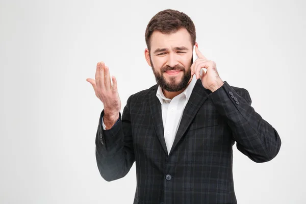 Ernstige zakenman praten over de telefoon — Stockfoto