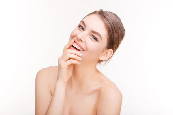 Smiling woman looking at camera — Stock Photo, Image