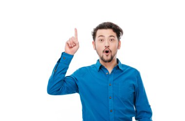 Fikir sahip olmak mutlu casual adam