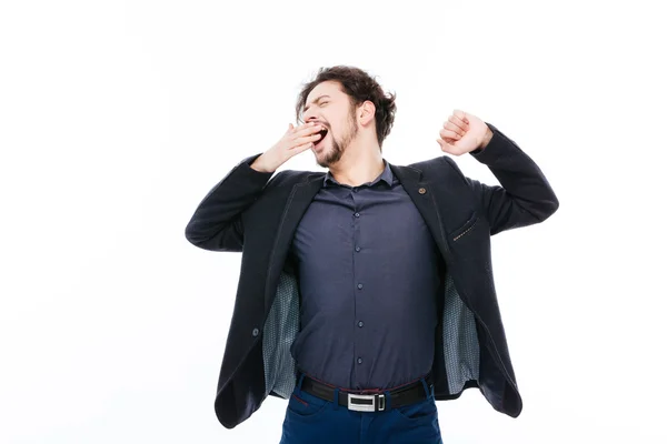 Tired businessman yawnig — Stock Photo, Image