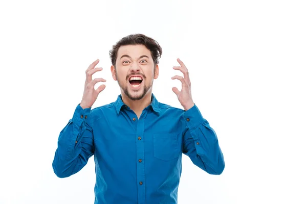 Portrait of a crazy man screaming — Stock Photo, Image