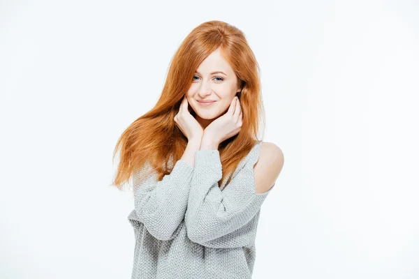 Happy redhead woman — Stock Photo, Image