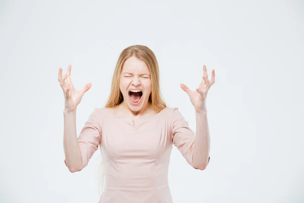 Mujer enojada gritando — Foto de Stock