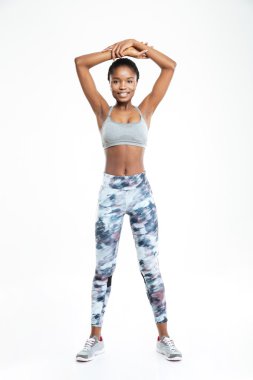Gülümseyen fitness afro Amerikan kadın